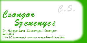 csongor szemenyei business card